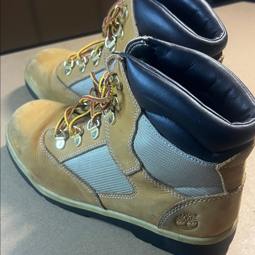 Timberland Tan and Black Leather-Trim Work Boots